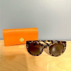 Tory Burch Tortoiseshell Gray and Black Sunglasses TY7115 with Case